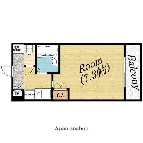 エクセレント今市(1K/5階)の間取り写真