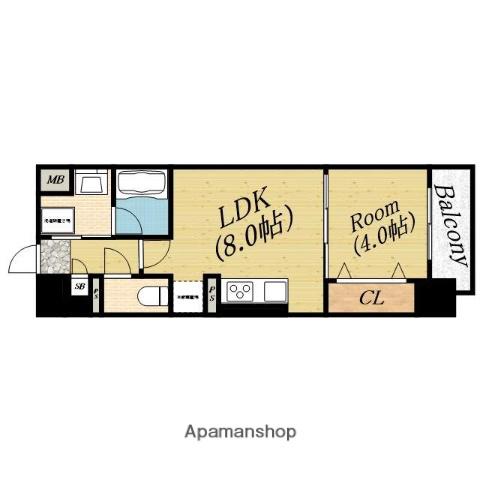 AMKレフィナード中宮(1LDK/6階)の間取り写真
