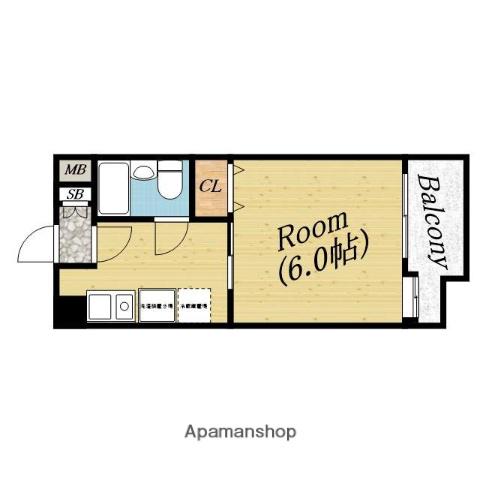 エスティライフ新森古市(1K/6階)の間取り写真
