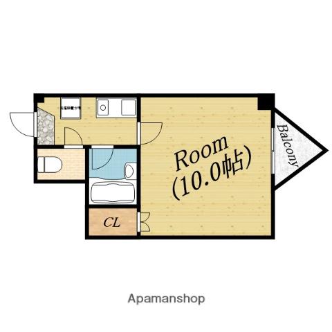 ソレイユ(1K/2階)の間取り写真
