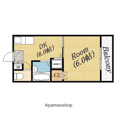 SHINING VILLA(1DK/3階)の間取り写真