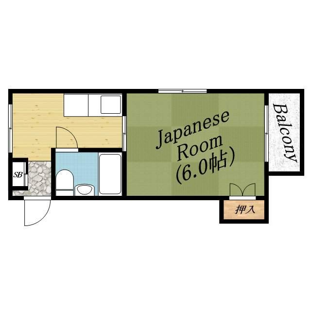 タチバナハイツ(1K/2階)の間取り写真