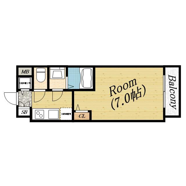 ファーストフィオーレ城北公園通(1K/3階)の間取り写真