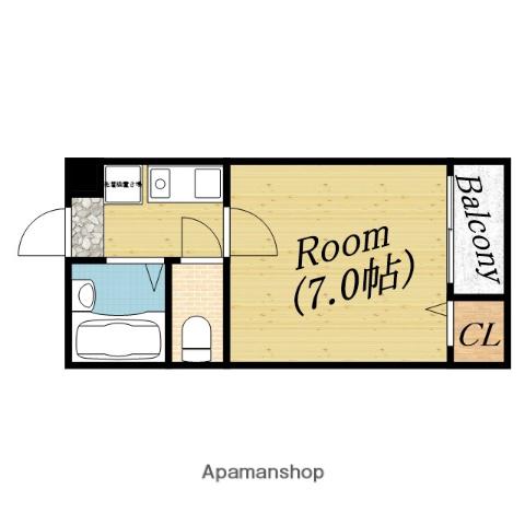 メゾンパルク(1K/3階)の間取り写真