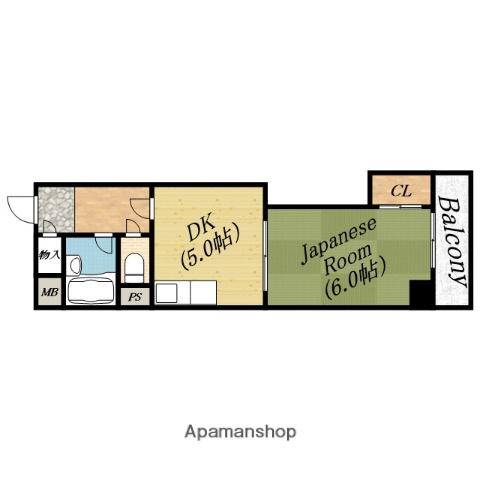 アーバンライフ大宮(1DK/4階)の間取り写真