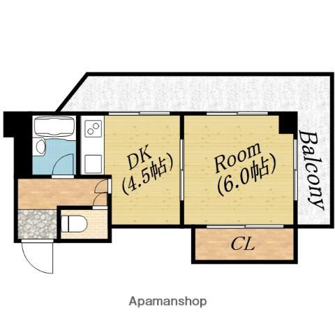 アーバンライフ大宮(1DK/4階)の間取り写真