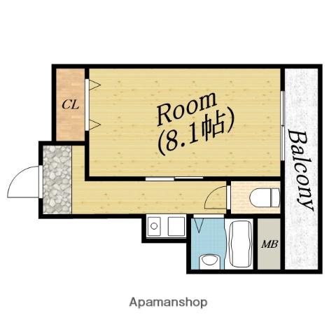 サンコータス和田(1K/2階)の間取り写真