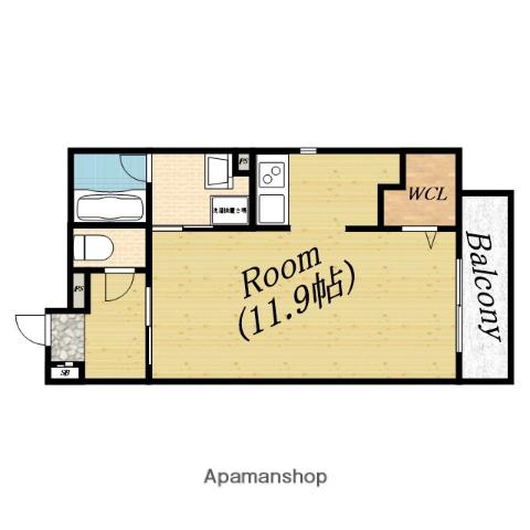 ボンジューネ(ワンルーム/2階)の間取り写真