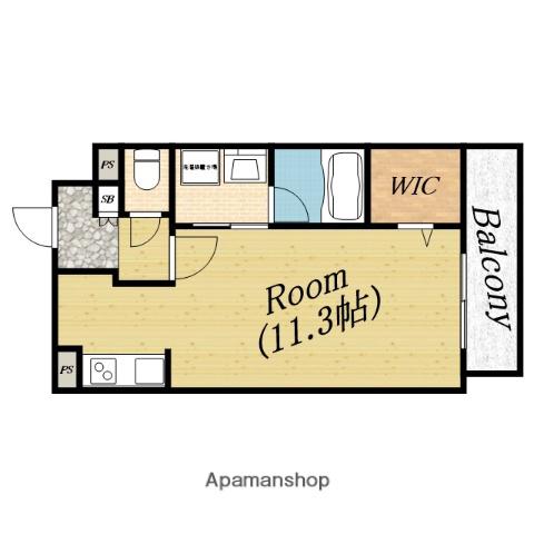 ボンジューネ(ワンルーム/1階)の間取り写真