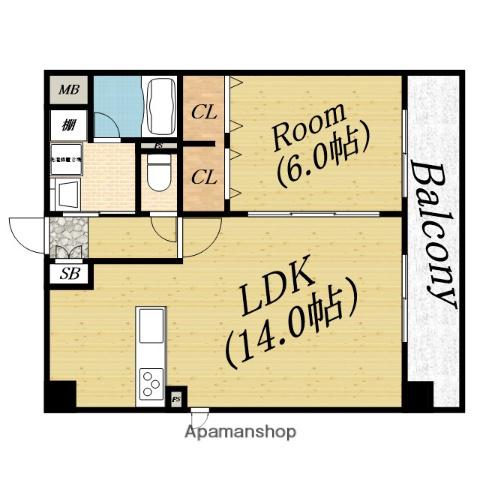 レジディア城北公園通(1LDK/5階)の間取り写真