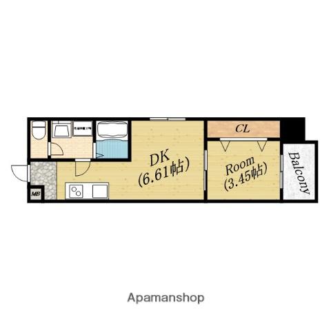 ETC太子橋今市(1DK/4階)の間取り写真