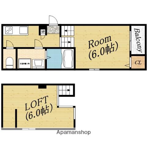 ST.グランディール(1K/2階)の間取り写真