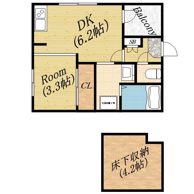 ハーモニーテラス大宮Ⅲ(1DK/1階)の間取り写真