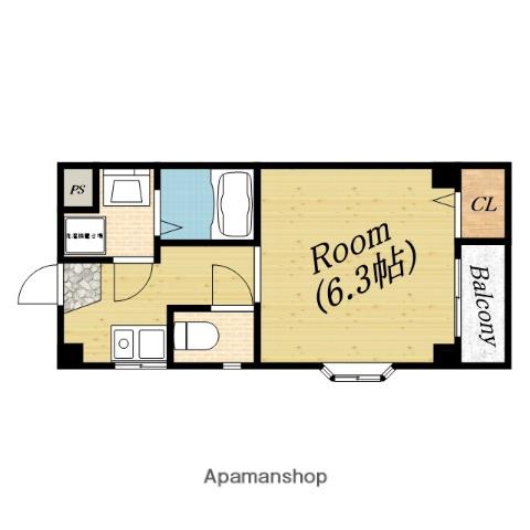 りぶらるⅠ(1K/1階)の間取り写真