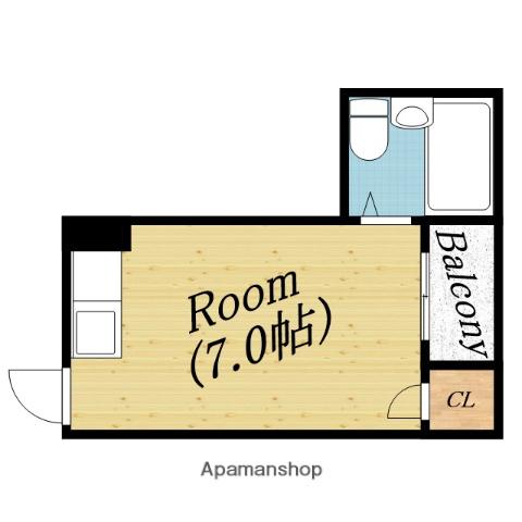 プラザ杉山(ワンルーム/2階)の間取り写真