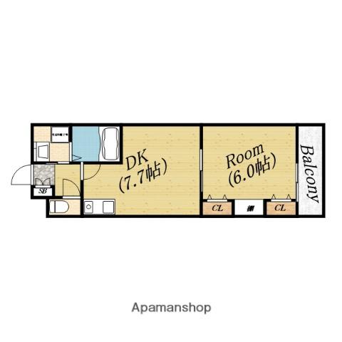 クレール新森(1DK/2階)の間取り写真