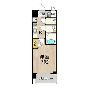 スプランディッド難波サウス(1K/4階)の間取り写真