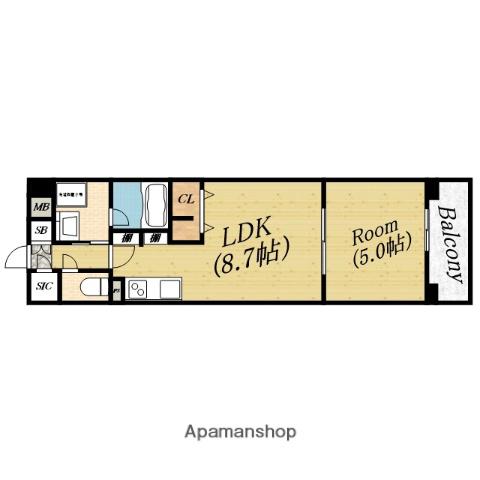エスタジオ関目高殿(1LDK/2階)の間取り写真