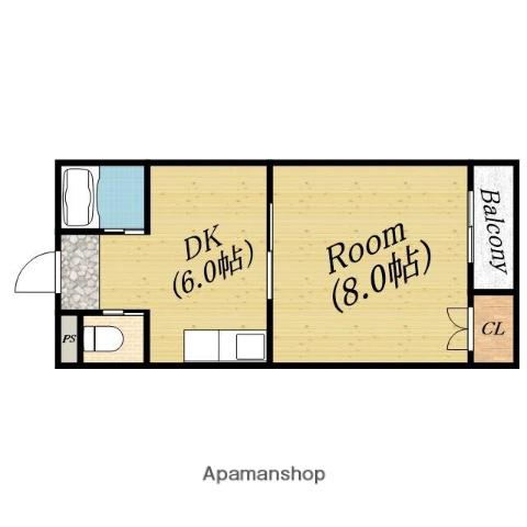 エクセレント・新森(1DK/3階)の間取り写真