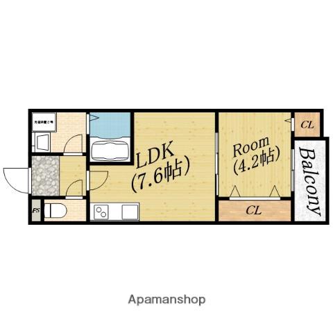 アート城北駅前(1LDK/1階)の間取り写真