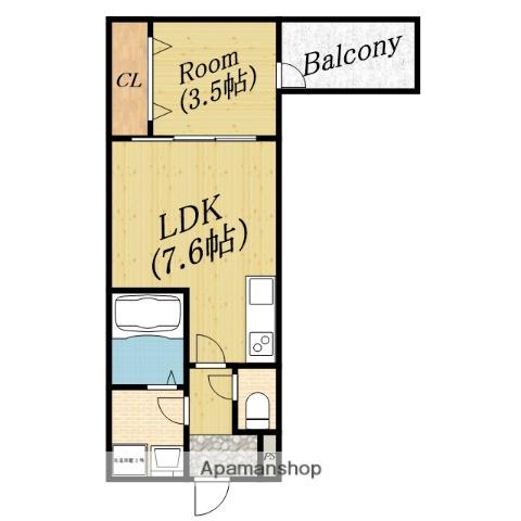 アート城北駅前(1LDK/1階)の間取り写真