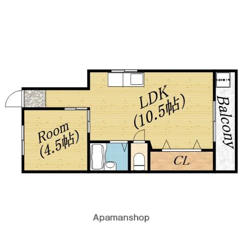 ドリームハイツ(1LDK/2階)の間取り写真