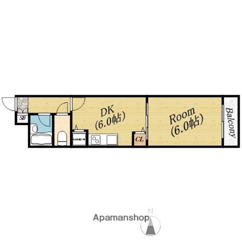 メゾン澤村2(1DK/1階)の間取り写真