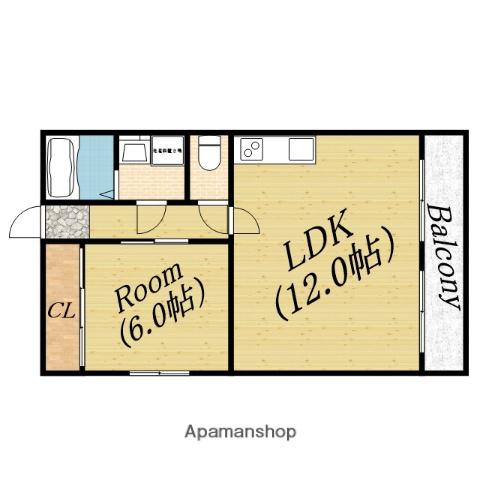 グレイスガーデン新森Ⅱ号館(1LDK/3階)の間取り写真