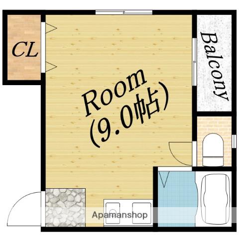 大阪メトロ谷町線 千林大宮駅 徒歩5分 2階建 築19年(ワンルーム/2階)の間取り写真