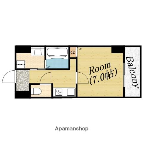 グランエクラ今市(1K/2階)の間取り写真