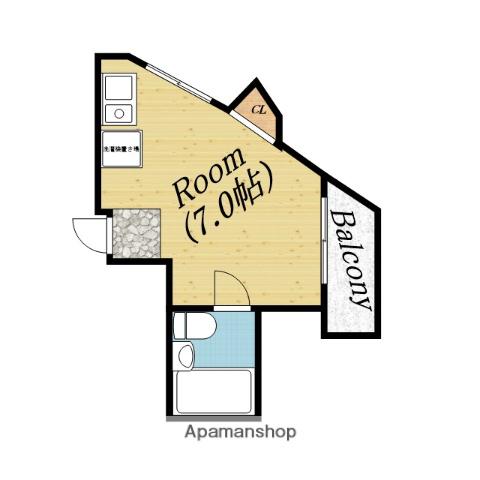 第2松山ハイツ(ワンルーム/3階)の間取り写真