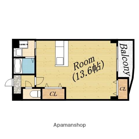 メゾンクレアスタイル(ワンルーム/1階)の間取り写真