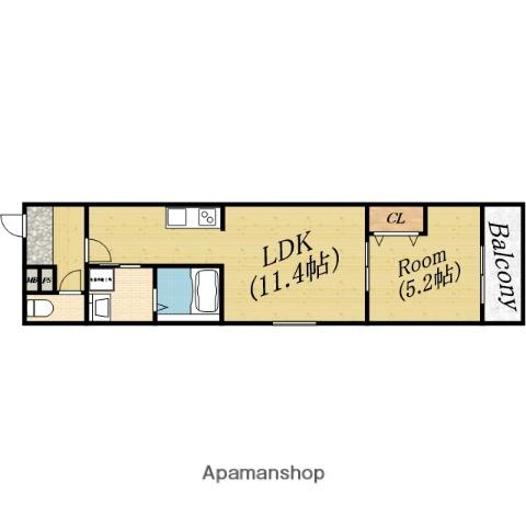フジパレス旭城北(1LDK/3階)の間取り写真