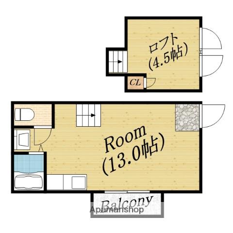 エトワルK2(1DK/5階)の間取り写真