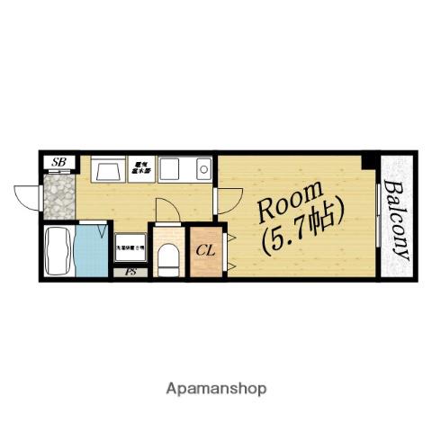 IF城北(1K/3階)の間取り写真