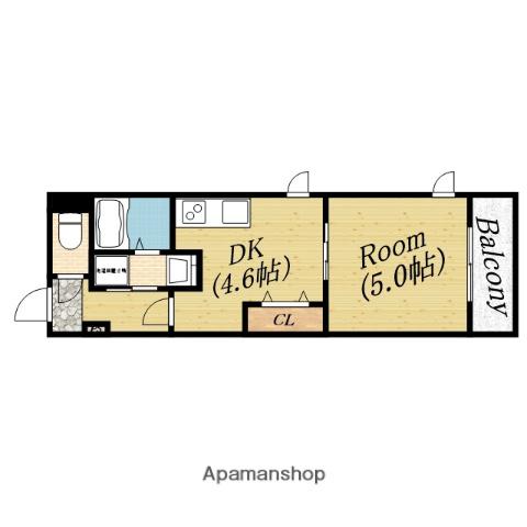 プレシャス中宮(1DK/5階)の間取り写真