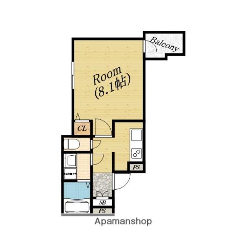 ラフィーネ千林(1K/2階)の間取り写真