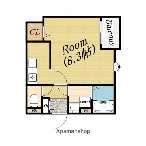 ラフィーネ千林(1K/2階)の間取り写真