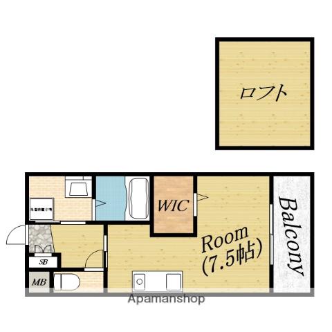 大阪メトロ谷町線 太子橋今市駅 徒歩5分 3階建 築10年(1K/3階)の間取り写真