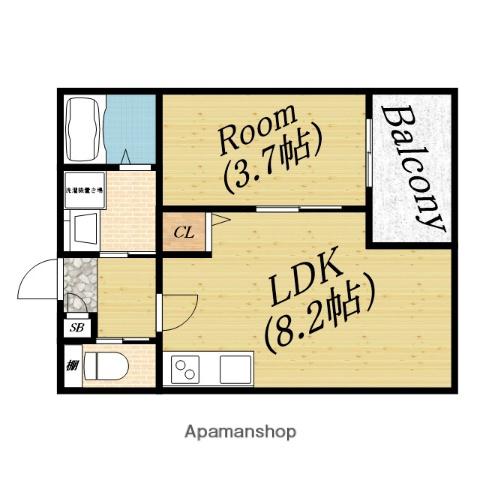 新森アパートメント(1LDK/1階)の間取り写真