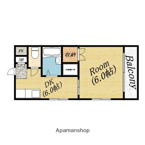 SHINING VILLA(1DK/3階)の間取り写真