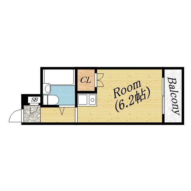 ファースト赤川(ワンルーム/2階)の間取り写真