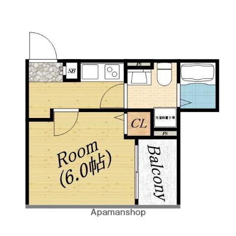 クラスティーネ新森2丁目(1K/1階)の間取り写真