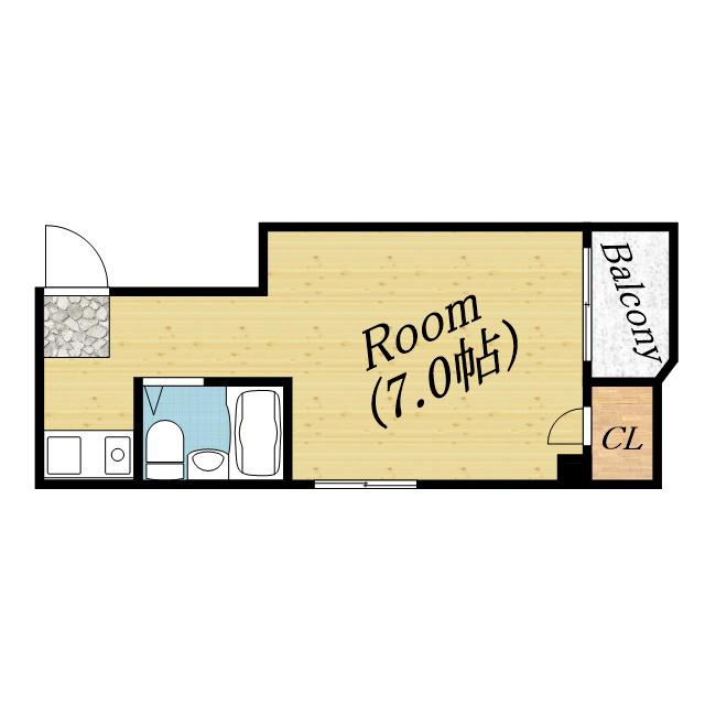 グレイスⅡ(ワンルーム/3階)の間取り写真