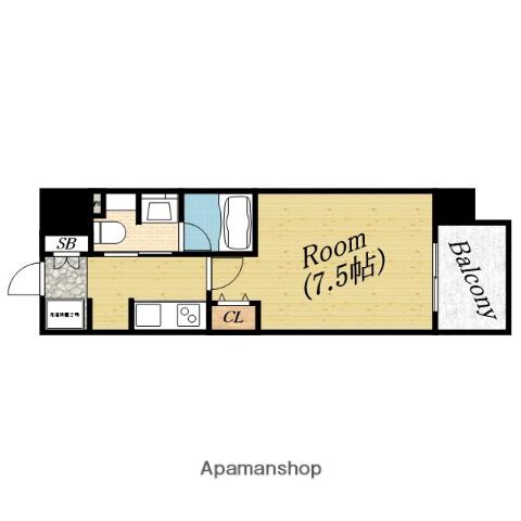 ルネフラッツ森小路駅前Ⅱ(1K/10階)の間取り写真