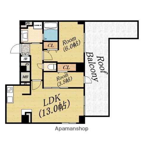 クレールフォレスタ(2LDK/7階)の間取り写真