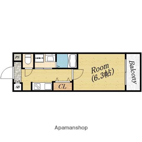 リブレ城北(1K/2階)の間取り写真