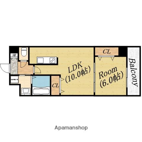 ハイフェンス今市(1LDK/2階)の間取り写真