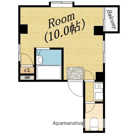 グレイスビル(ワンルーム/6階)の間取り写真