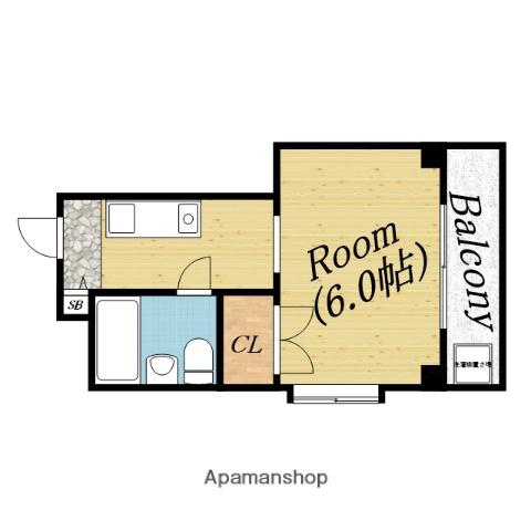 ラフィーネ英光(1K/2階)の間取り写真